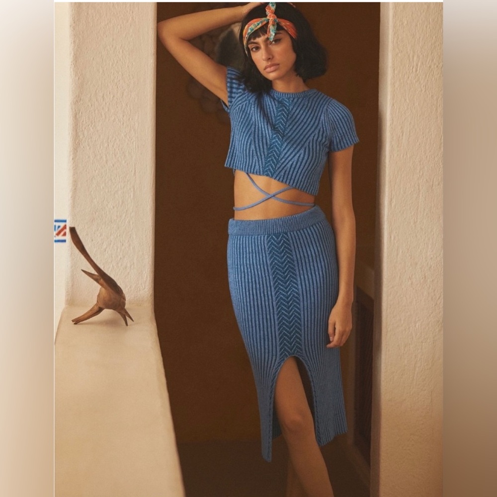 Anthropologie Knit Midi Skirt Set NWT